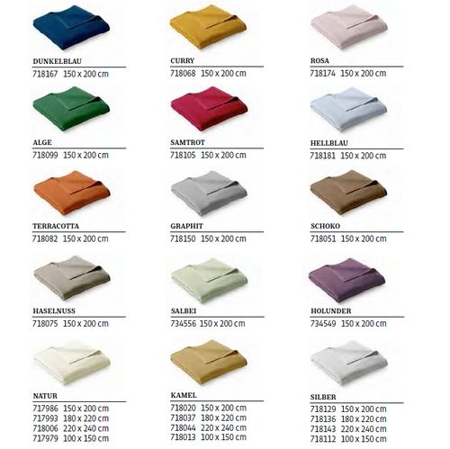Biederlack - Uno Cotton Uni - 180x220cm Farben - vers. 3