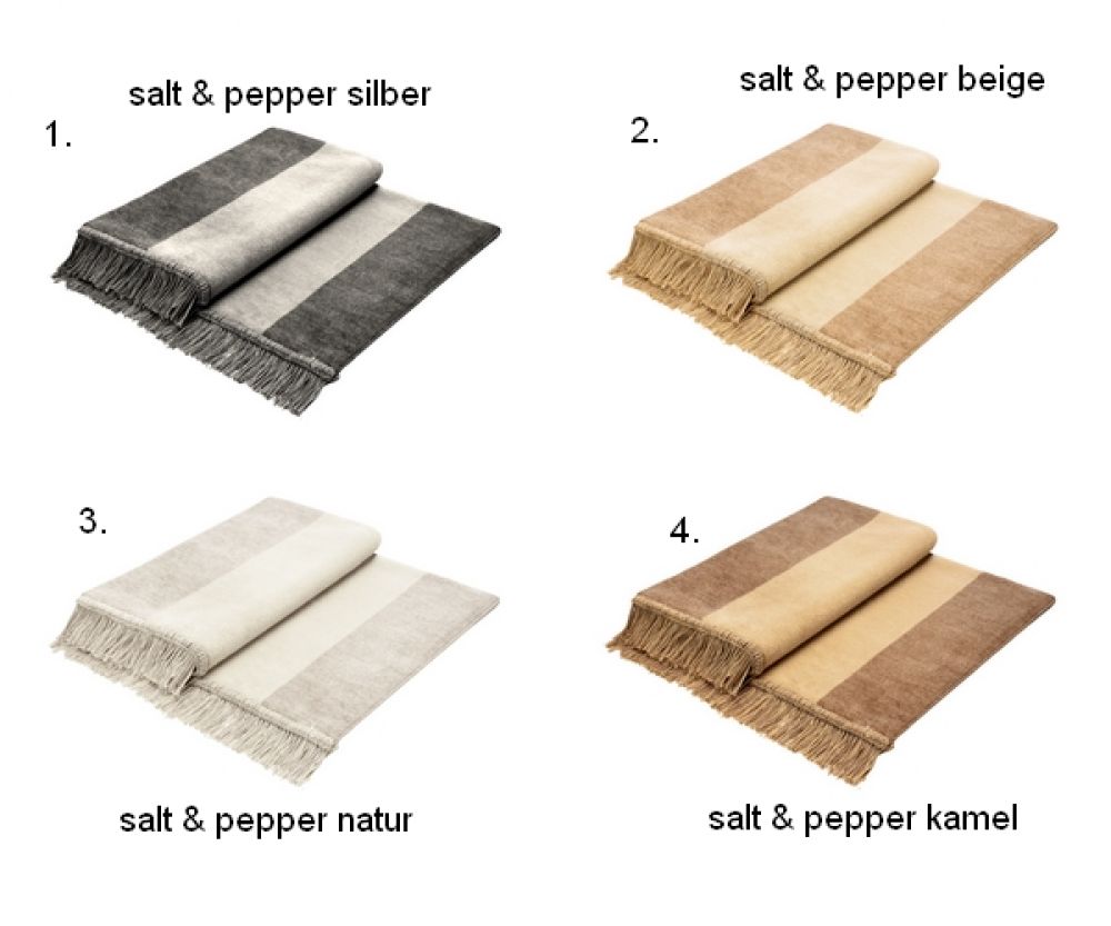 - & vers. Sesselschoner Set 4 Salt - 2er 100x200cm Pepper Farben